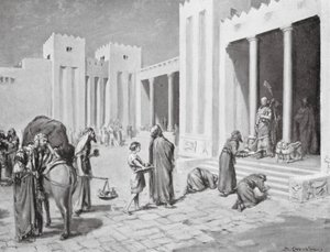 Een Hettitische prins in Syrië (litho)