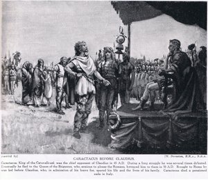 Caractacus voor Claudius, illustratie uit 