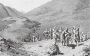 Migratie van Sumerische stammen (litho) door Margaret (after) Dovaston