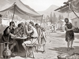 Een van de wetten van Lycurgus, de Spartaanse hervormer, was dat niemand thuis of privé mocht eten, uit Hutchinson