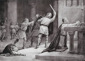 De moord op Knud de Heilige door Margaret (after) Dovaston