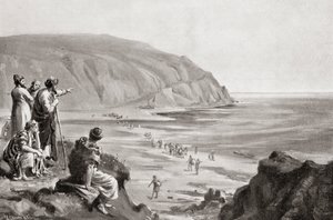 De aankomst van de Feniciërs aan de oostkust van de Middellandse Zee, ca. 1500 v.Chr., uit Hutchinson