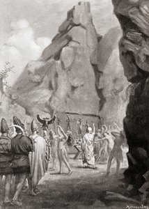 De viering van een lentefeest met een cultusdans om de Hettitische Moedergodinnen te aanbidden, uit Hutchinson