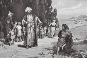 Hulde van kinderen aan de Turken (litho)