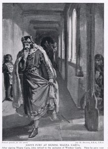 Johns woede bij de ondertekening van de Magna Carta AD1215