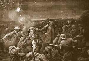 Tijdelijk kapitein A.C.T. White leidt een tegenaanval en verdrijft de vijand uit een redoute (litho)