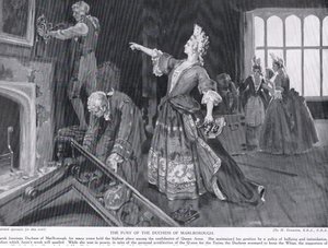 De woede van de hertogin van Marlborough, ca. 1910 (litho)