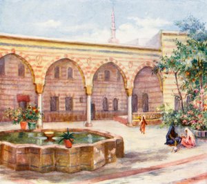 Hof van het huis van Asad Pasha, Damascus door Margaret Thomas
