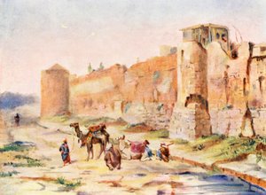 Muur van Damascus, schemeringseffect door Margaret Thomas