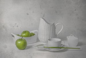 Stilleven met verse groene appels door Margareth Perfoncio