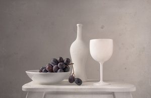Minimalistische druiven en wijn