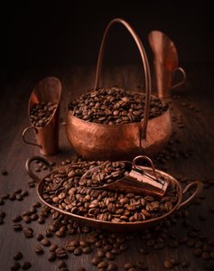 Rustieke koperen koffie