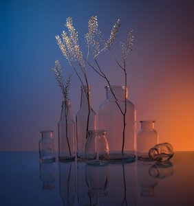 Rustig stilleven in glas