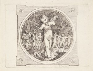 Amor met boog en pijl door Marguerite Louise De Lorme du Ronseray