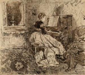 Cecilia de Madrazo speelt piano door Marià Fortuny Marsal