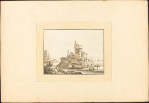 Landschap met een Ronde Toren door Maria Catharina Prestel after Thomas Wyck
