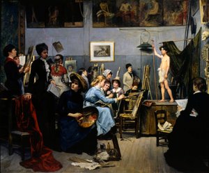 Het atelier door Académie Julian, 1881 door Maria Konstantinowka Bashkirtseff