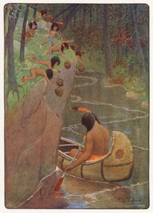 Illustratie voor Hiawatha door Longfellow (kleur litho) door Maria Louise Kirk