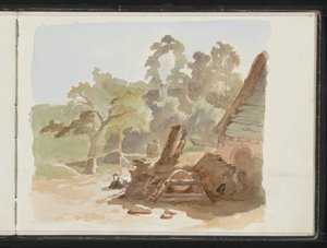 Stapel hout voor een hut