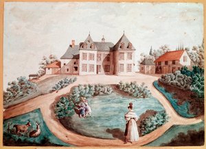 Een kasteel in Touraine. Illustratie voor De Lelie van het Dal door Balzac door Maria du (attr. to) Fresnay