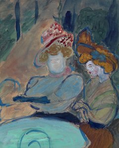Twee vrouwen in een straatcafé