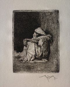 Zittende Marokkaan door Mariano Fortuny y Carbó