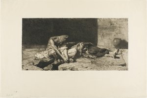 Arabier bekijkt het lichaam van zijn vriend door Mariano Fortuny y Marsal