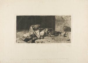 Arabier bekijkt het lichaam van zijn vriend door Mariano Fortuny y Marsal