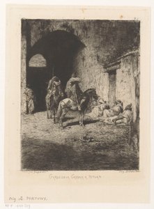 Bewakers van de kasba te Tétouan door Mariano José María Bernardo Fortuny y Carbó