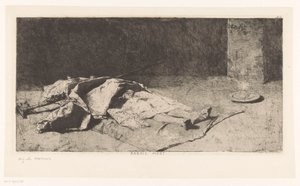 Dood lichaam van een Kabyle door Mariano José María Bernardo Fortuny y Carbó