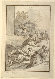 Tekening, Studie van een heilige tijdens een plaag, ca. 1790
