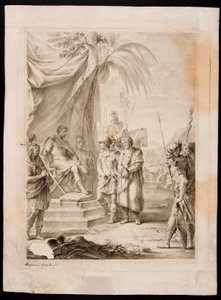 Jugurtha gebonden en overgedragen aan Silanus, die hem naar Marius brengt
