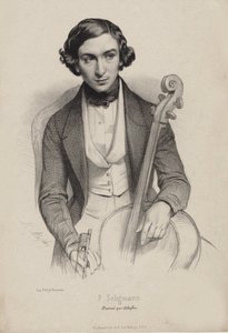Portret van de cellist en componist Hippolyte Prosper Seligmann door Marie Alexandre Menut Alophe