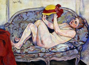 Naakt uitgestrekt op een sofa, 1928