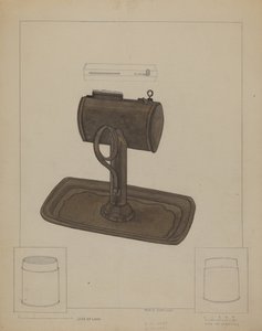 Lamp en talgzeef, ca. 1936 door Marie Famularo