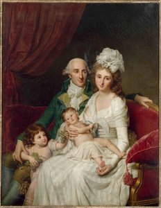 Monsieur Olive, penningmeester van de Staten van Bretagne en zijn familie door Marie Genevieve Bouliard