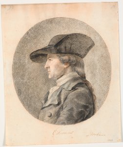 Portret van J.F. Clemens. Profiel naar links door Marie Jeanne Clemens