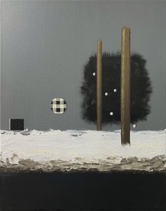 Abstracte besneeuwde pilaren door Marina Kozyr