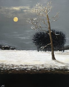 Gouden maan, winternacht door Marina Kozyr