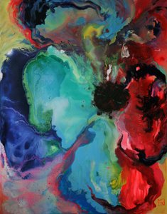 Levendig, vloeiend abstract door Marina Nelson