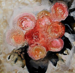 Levendige rozen met textuur door Marina Nelson