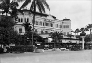 Een uitzicht op het Raffles Hotel, Singapore door Marine Photo Service