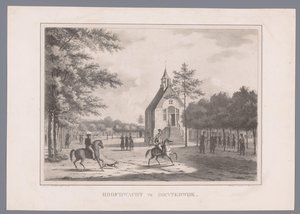 Gezicht op de hoofdwacht in Oosterwijk door Marinus Adrianus van Straten