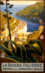 La Riviera Italienne reisposter, ca. 1920