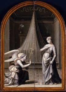 De Annunciatie (drieluik, keerzijde) door Mariotto Albertinelli