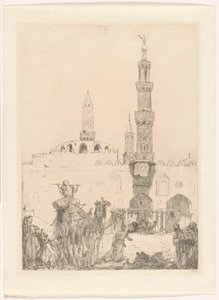 Al-Azhar-moskee in Caïro door Marius Bauer (signed by artist)
