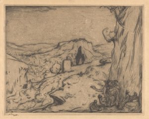 Gezicht op een oosterse stad in een dal door Marius Bauer (signed by artist)