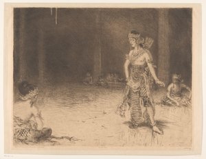Wajang Wong door Marius Bauer (signed by artist)