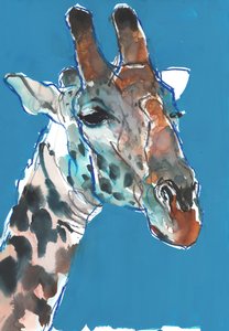 Bull Masai Giraffe, 2018 door Mark Adlington