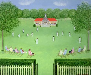 De cricketwedstrijd door Mark Baring